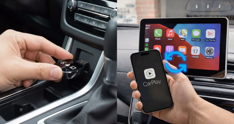 DrivePair kompakter kabelloser CarPlay und Android Auto Adapter