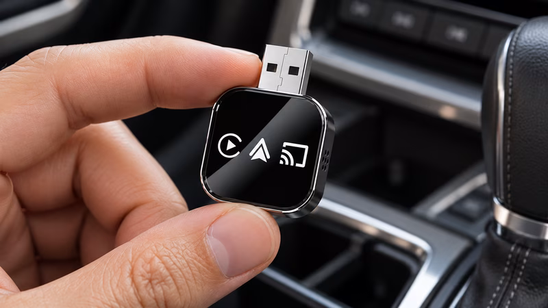 Conducteur agacé par des câbles emmêlés dans sa voiture